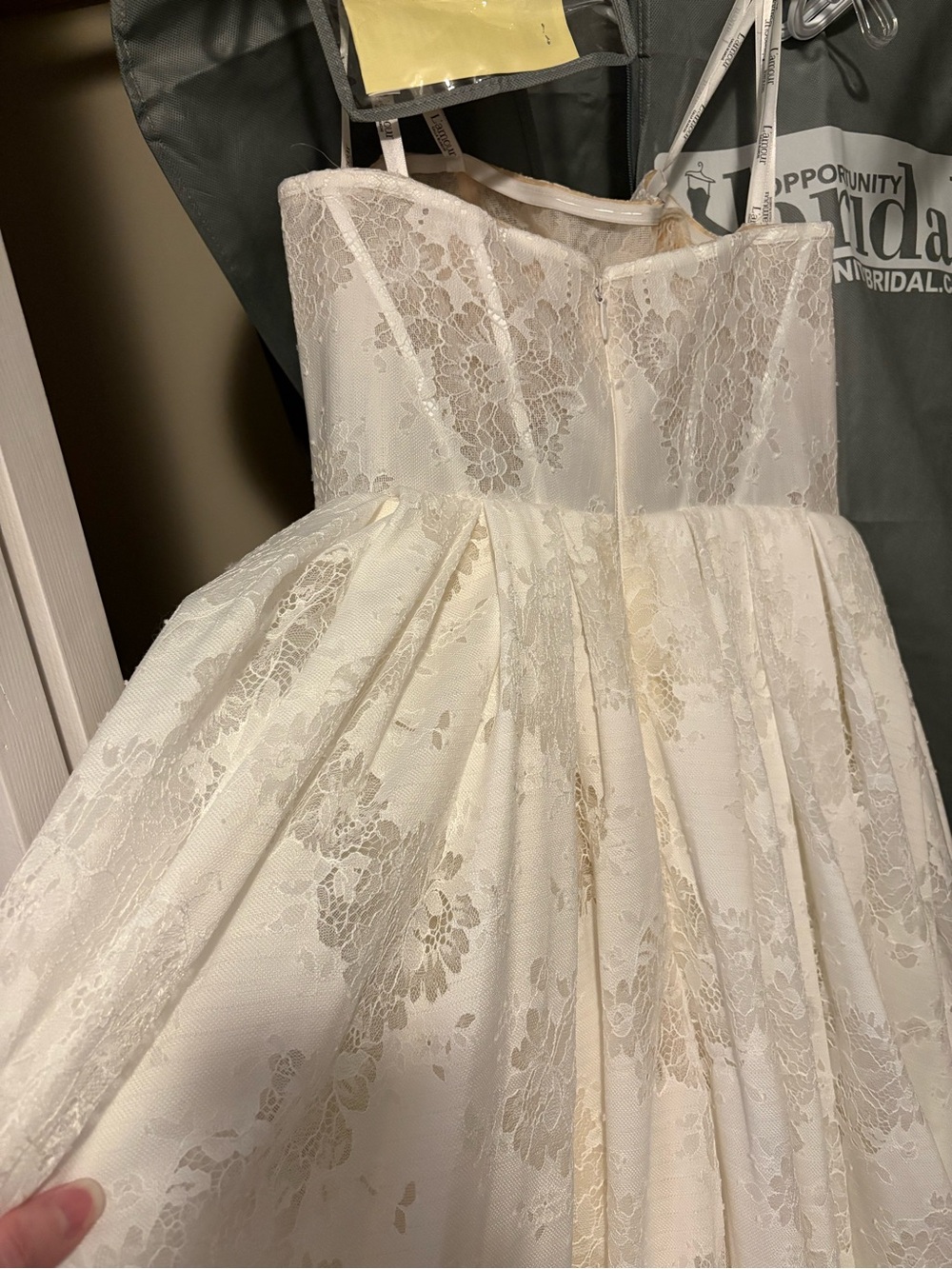 Calla Blanche Strapless Lace Wedding Gown - Picture 5 of 5